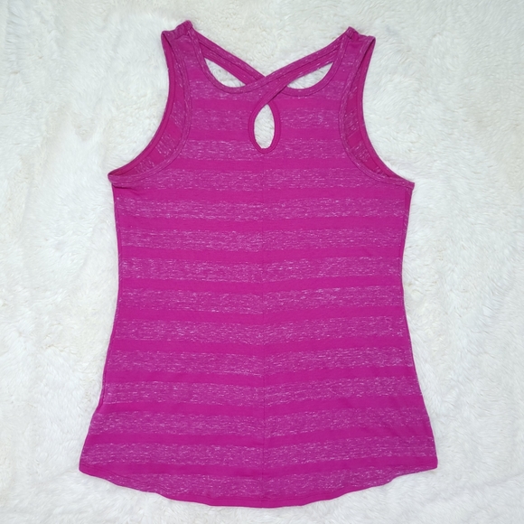 The North Face Breezeback Women's Medium Purple Scoop Neck Striped Tank Top - Picture 8 of 8